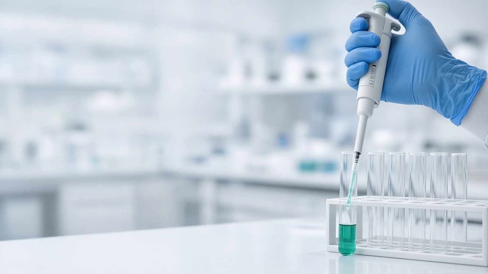 Pipette filling laboratory test tubes